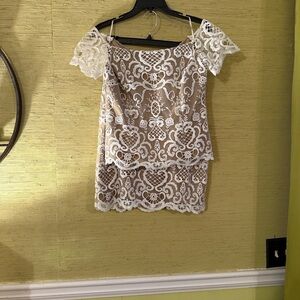 Lace Overlay Off-Shoulder Top